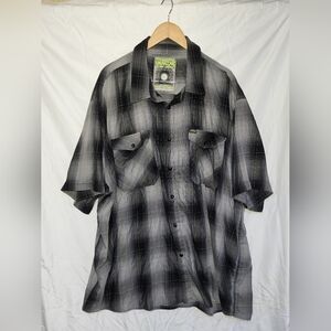 Dixxon Flannel Co Shirt Men’s 5XL End Of The Tunnel Pearl Snap Plaid Bamboo